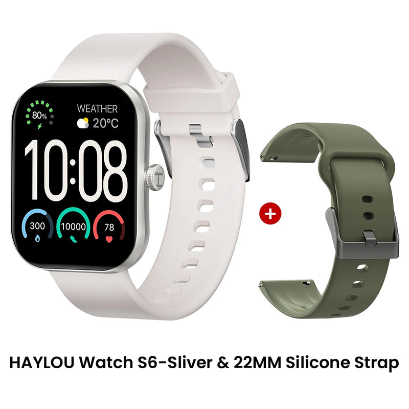 HAYLOU Watch S6 Smartwatch 2.01" HD Display Smart Watch Bluetooth Voice Callings IP68 Waterproof Fitness Tracking Smartwatch