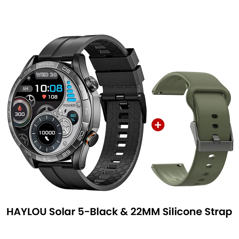 HAYLOU Solar 5 Voice Calling Smartwatch 1.58'' AMOLED Display 60Hz Smart Watch 24H Health Monitoring Sports Smartwatch for Men