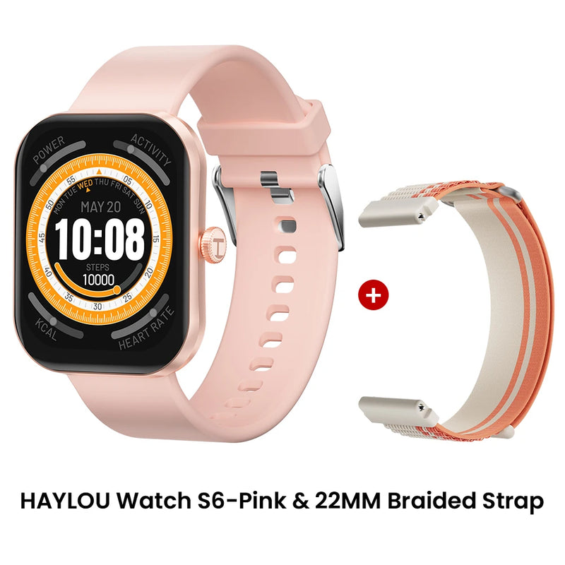 HAYLOU Watch S6 Smartwatch 2.01" HD Display Smart Watch Bluetooth Voice Callings IP68 Waterproof Fitness Tracking Smartwatch