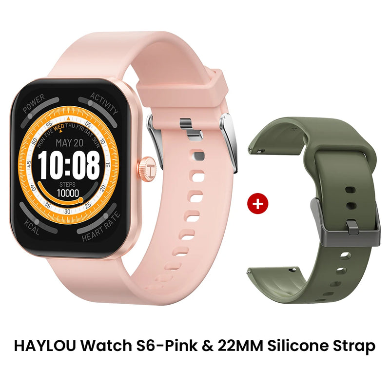 HAYLOU Watch S6 Smartwatch 2.01" HD Display Smart Watch Bluetooth Voice Callings IP68 Waterproof Fitness Tracking Smartwatch